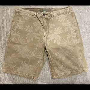 Scotch and Soda Tan Hawaiian print shorts